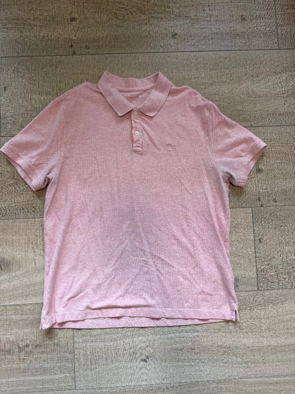 Banana Republic Pink Heathered Pique Polo Shirt Short Sleeve Size Large